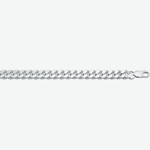 Herenarmband 8mm van 925 Zilver, Gourmet 6 Zijdes Geslepen - Lengte 22cm