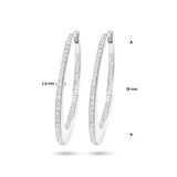 Klapoorringen met Diamant 0.42ct (2x 0.21ct) van 14 Karaat Witgoud