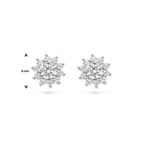 Stervormige Oorknoppen van  Gerhodineerd Zilver met Zirkonia - Diameter 8mm