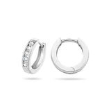 Klapoorringen van Gerhodineerd Zilver met Zirkonia - Diameter 11mm en Breedte 2.5mm