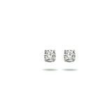 14 Karaat Witgouden Oorknoppen met Zirkonia 3.5mm