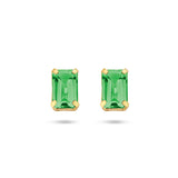 Oorknoppen van 14 Karaat Geelgoud met Groen Agaat 1.02 ct (2 x 0.51 ct).