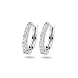 Klapoorringen van Gerhodineerd Zilver met Zirkonia - Diameter 13mm en Breedte 2mm