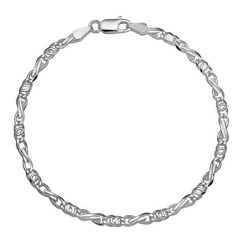 Damesarmband van 925 Zilver, Valkenoog schakel 3.5mm - Lengte 19cm