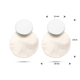 Ronde Oorhangers van Gerhodineerd Zilver met Parelmoer - Hoogte 29mm