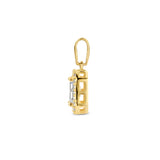 14 Karaat Geelgouden Hanger met Zirkonia - Formaat 7.5x11mm