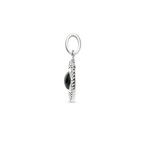 Ronde hanger 12 mm van Gerhodineerd Zilver met Onyx