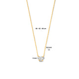 Geelgouden collier lengte 40cm+4 - Zirkonia 4mm - 14Krt. Goud