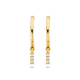 Stekeroorringen met Diamant 0.05ct (2x0.025ct) 14 Karaat Geelgoud - Hoogte 21mm