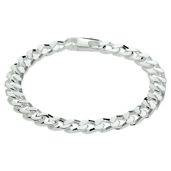 Herenarmband 6.5mm van 925 Zilver, Gourmet 6 zijdes geslepen - Lengte 21cm
