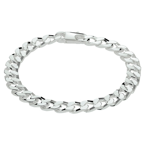 Herenarmband 6.5mm van 925 Zilver, Gourmet 6 zijdes geslepen - Lengte 21cm