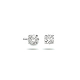 14 Karaat Witgouden Oorknoppen met Zirkonia 4mm