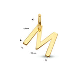 Letter M - Hanger van 14 Karaat Geelgoud - 7 x 6 mm