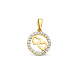 Ronde hanger 11 mm met Zirkonia van 14 Karaat Geelgoud