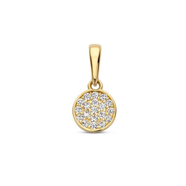 Ronde Hanger met Zirkonia van 14 Karaat Geelgoud - Diameter 6.5mm