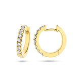 Klapoorringen met Diamant 0.50ct (2x 0.25ct) van 14 Karaat Geelgoud