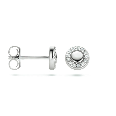 Oorknoppen met Zirkonia van Gerhodineerd Zilver - Diameter 6,2mm