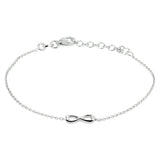 Damesarmband van Gerhodineerd Zilver met Infinity-Hartjes - Lengte 16+3cm