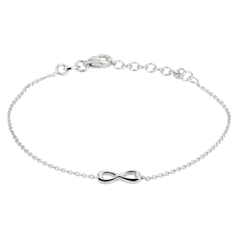 Damesarmband van Gerhodineerd Zilver met Infinity-Hartjes - Lengte 16+3cm