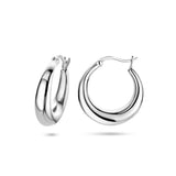 Oorringen van Gerhodineerd Zilver 4.5 mm - Hoogte 22.5 mm