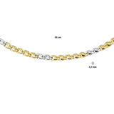 Bicolor herencollier lengte 45 cm - Anker 4,3 mm 14 Krt. Goud - Geelgoud en Witgoud