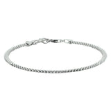 Damesarmband 3mm van Gerhodineerd Zilver, Bismarck Schakels - Lengte 18+2cm