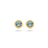 Oorknoppen Blauw Topaas 0.58ct (2x 0.29ct) 14 Karaat Geelgoud - Diameter 4.5 mm