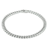 Damesarmband 4.8mm van Gerhodineerd Zilver, Gourmet Schakel - Lengte 19cm