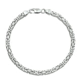 Herenarmband 4mm van 925 Zilver, Koningsschakel - Lente 20cm