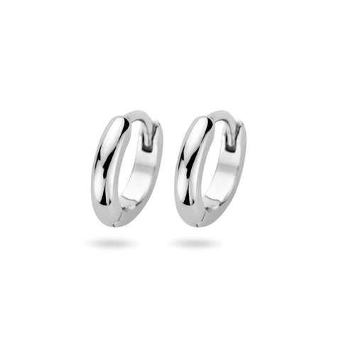 Klapoorringen van Gerhodineerd Zilver met Bolle Buis - Formaat 2.5x11.5mm