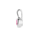 Hanger met Synthetische Geboortesteen Oktober | Gerhodineerd Zilver - Formaat 5.5 x 11mm
