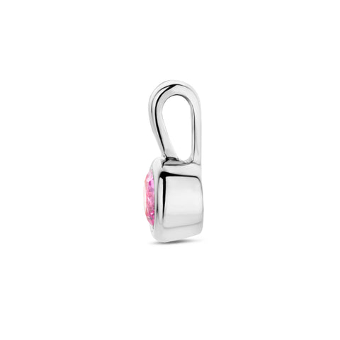 Hanger met Synthetische Geboortesteen Oktober | Gerhodineerd Zilver - Formaat 5.5 x 11mm
