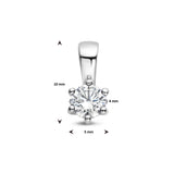 Hanger met Geboortesteen April | Synthetische Zirkonia met Gerhodineerd Zilver - Formaat 5 x 19 mm