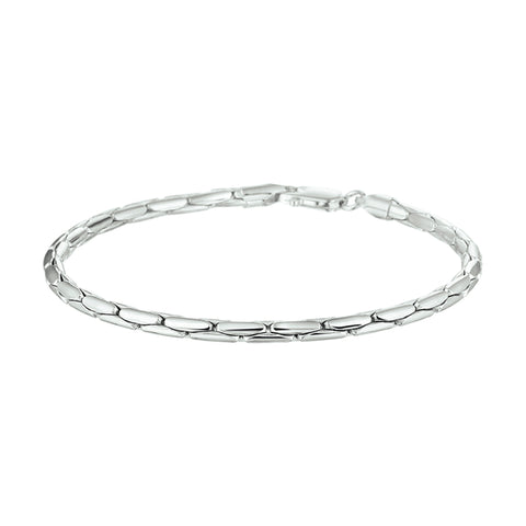 Damesarmband 2.7 mm van Gerhodineerd Zilver, Cardano Schakels - Lengte 18.5cm