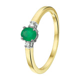 Ring Smaragd 0.38ct En Diamant 0.05ct H Si Goud (Bicolor Goud Geel/Wit)