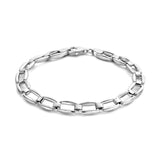 Damesarmband  7mm van Gerhodineerd Zilver, Fantasie Schakels - Lengte 19