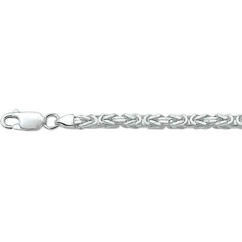 Heren collier van 925 Zilver, Konings schakel 3 mm - Lengte 80cm