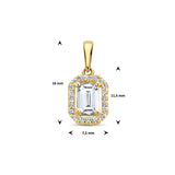 14 Karaat Geelgouden Hanger met Zirkonia - Formaat 7.5x11mm