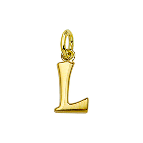 14 Karaat Geelgouden hanger - Letter L - 6.5 x 12 mm