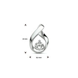 Hanger van Gerhodineerd Zilver met Zirkonia - Formaat 9.5x14mm