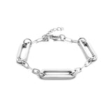 Damesarmband 8mm met Edelstaal, Paperclip Schakel - Lengte 16+3cm