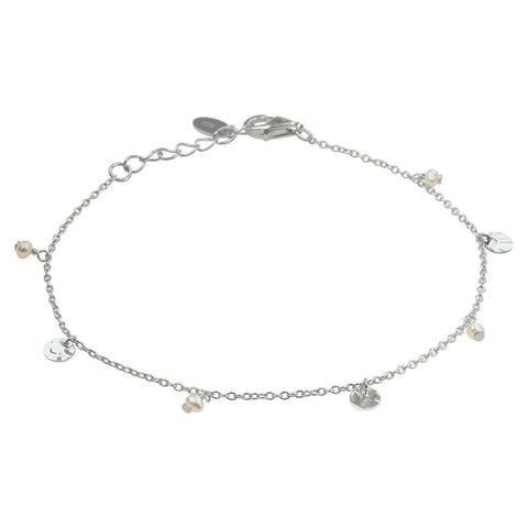Armband Parel 16,5 + 2 Cm Zilver Gerhodineerd