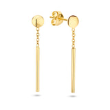 14 Karaat Geelgouden Oorhangers met Balkje - Formaat 1.3x26mm