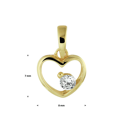 Hanger Hart Zirkonia Goud (Geelgoud)