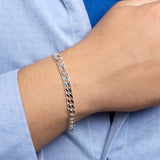 Herenarmband 6mm van 925 Zilver, Gourmet 6 zijdes geslepen - Lengte 21cm