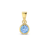 Hanger met Geboortesteen December | Tanzaniet met 14 Karaat Geelgoud - Formaat 5 x 11 mm