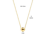 Geelgouden collier lengte 40cm+1.5 - Hanger Bol 0,5 mm - Venetiaans 0.5 mm - 14Krt. Goud