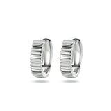 Klapoorringen van Gerhodineerd Zilver met Banenmotief - Formaat 5x16.5mm