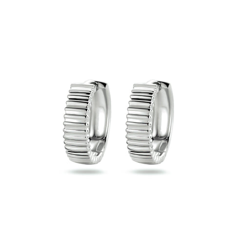 Klapoorringen van Gerhodineerd Zilver met Banenmotief - Formaat 5x16.5mm
