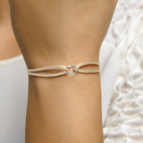 Damesarmband met Gerhodineerd Zilveren Hart - Lengte 13+13cm